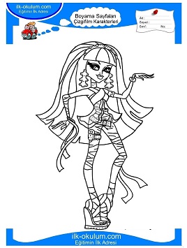 Çocuklar İçin Monster High Boyama Sayfaları 